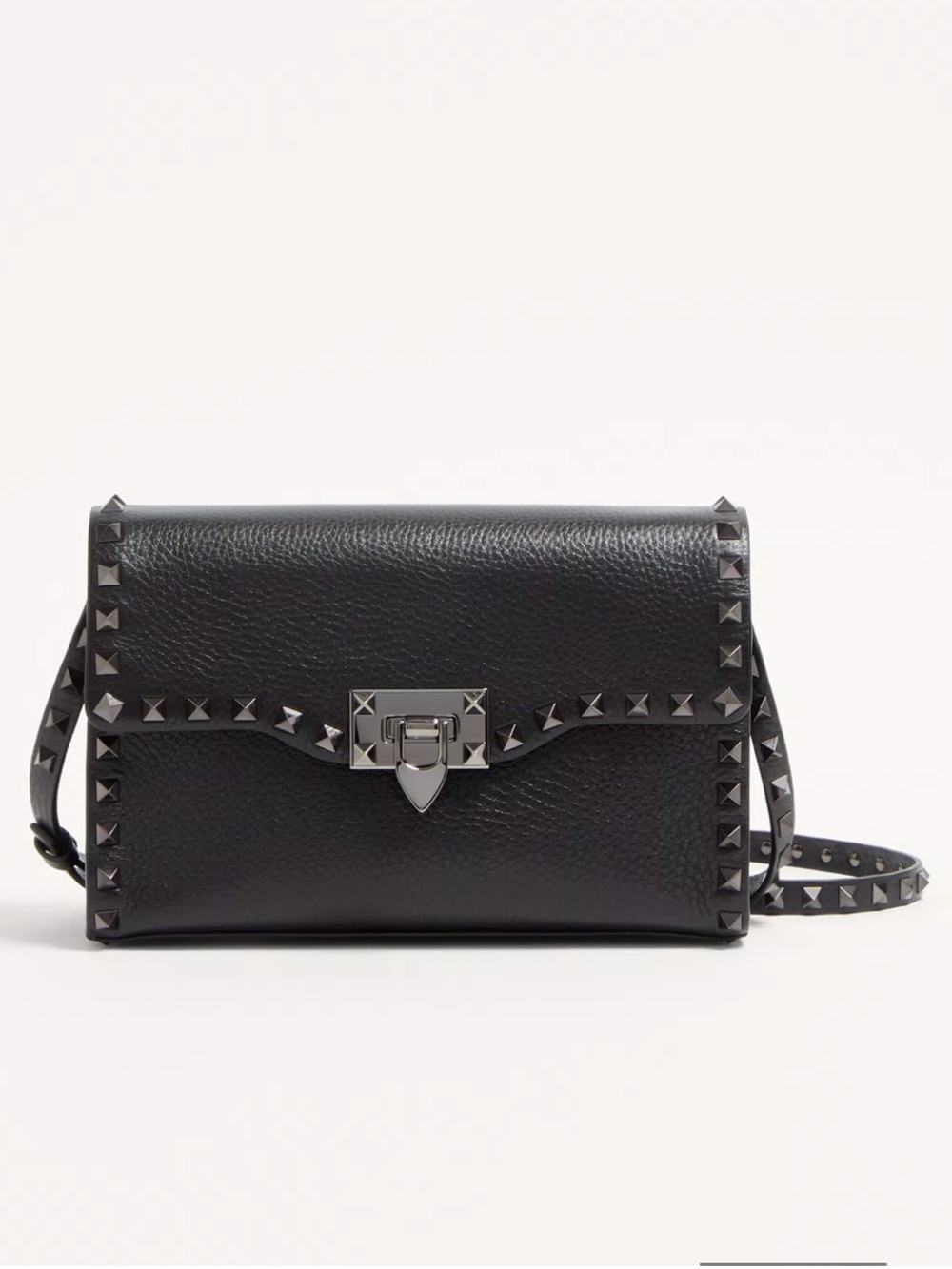 Valentino Small Rockstud Grainy Calfskin Crossbody Bag